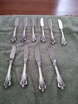10 Sterling Handleflatware; Wallace Grande Baroque,  Butter Knives