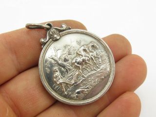 Antique Sterling Silver Scotland Highland & Agricultural Society Medal Pin 1862