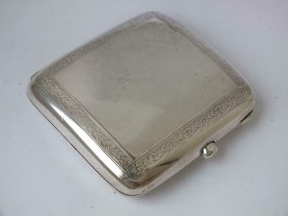 Smart Solid Sterling Silver Cigarette Case 1938/ L 8.  5 Cm/ 149 G