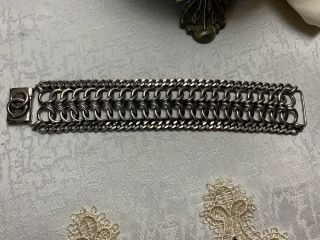 Vintage Sterling Danecraft Signed Silver Chain Bracelet 68 Grams