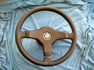 Bmw Rare Mtech 1 Steering Wheel 370mm Kba 70076 Small Leather E30 E34 M3