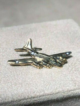 VERY RARE Vintage WWII US Army Air Force B - 29 Bomber Gold Tone Sweetheart Pin 2