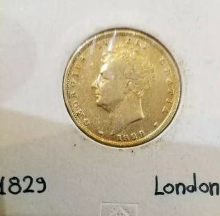 Great Britain 1829 George Iv Gold Sovereign Rare Very Fine