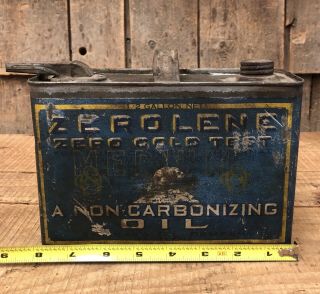 RARE Antique ZEROLENE Standard Oil Co 1/2 Gallon Gas Station Metal Can Sign 7