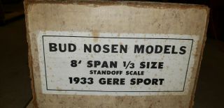 Bud Nosen 1933 Gere Sport Bi - Plane R/C Balsa Airplane Kit (EXTREMELY Rare Vintag 5