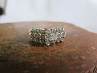 Vintage 10k Yellow Gold 1 Ct Diamond Cluster Ring Size 6 1/2 3.  6 Grams