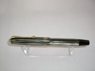 Vintage Germany Platinum Striped Fountain Pen With 14 585 Gold Nib