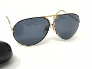 Vintage Carrera Porsche Design Sunglasses 5621 Gold Frame Aviator 2 Lenses