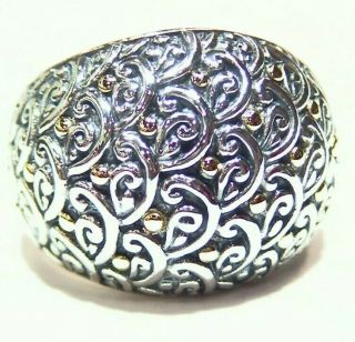 Samuel B Behnam Bjc Designer 18k Gold Sterling Silver 925 Vintage Art Deco Ring