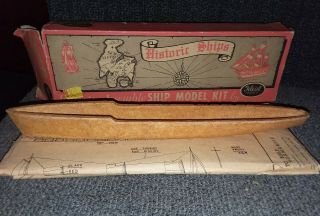 Vintage Ideal Hostoric Ships Model Kit Complete Old Stock 12 "