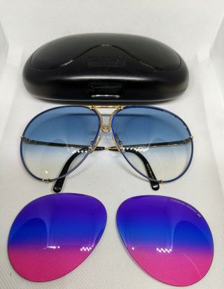 Vintage Porsche Design Carrera Sunglasses Aviator 5623 55 - Blue/gold