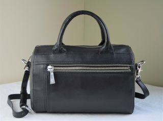 Frye Black Vintage Leather Lena Zip Convertible Satchel