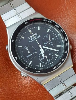 Seiko Speedmaster 7a38 - 7010 Japan Sq Bracelet Meca - Quartz Mens Chronograph Watch