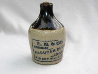 Vintage Miniature Double Sided Advertising Pottery Jug Whiskey Paducah Club 3 "