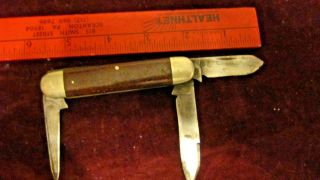 Antique Baldwin Cutlery Tidioute,  Pa.  3 Blade Pocket Knife Red Gold Glitter Rare