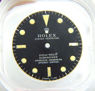 Vintage Rolex Submariner 5512 Meters First Matte Black Cream Watch Dial
