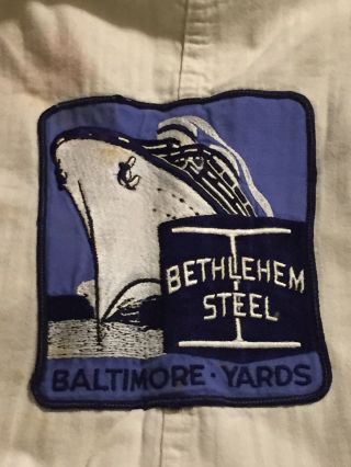 VINTAGE Bethlehem Steel Baltimore Yards Work Coveralls Rare Find 3