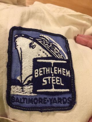 VINTAGE Bethlehem Steel Baltimore Yards Work Coveralls Rare Find 6