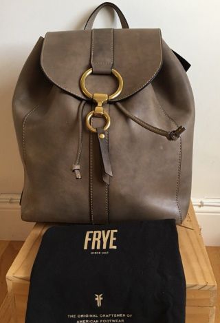 Nwt Frye Ilana Harness Antique Vegetable Tanned Leather Backpack Grey $498