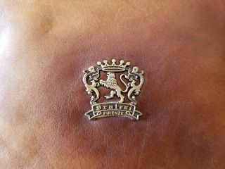 Pratesi Antique Brown Italian Calf Leather Medium Men ' s Crossbody Bag 6