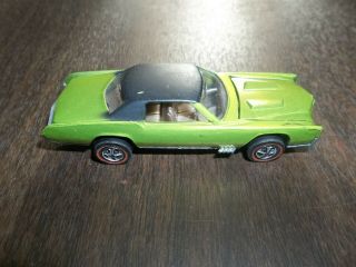 Vintage 1968 Hot Wheels Red Line Custom Eldorado Green Black Roof Toy