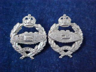 Orig Ww2 Collars " Rcac " Royal Canadian Armoured Corps