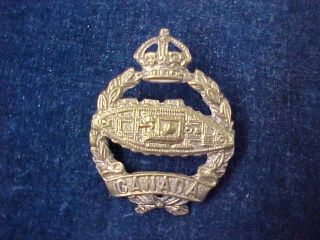 Orig Ww2 " Variation " Cap Badge Rcac Canadian Tank Corps " Cast "