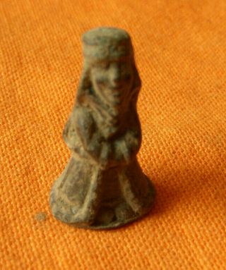 A221.  Medieval style bronze figure of nun 2