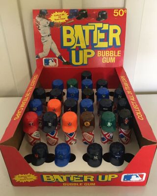 Vintage Donruss Batter Up Mini Baseball Helmet - Cap Mlb Hat Bubble Gum Display