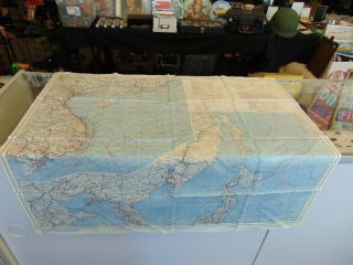 1945 Wwii Cbi Aaf Escape Evasion Silk Cloth Survival Map Japan South China 7