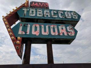 vintage neon custom sign tobacco,  liquors,  groceries,  cold beer,  drive in 2