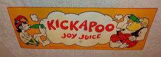 Vintage 1965 Kickapoo Joy Juice 24 " Metal Soda Pop Gas & Oil Advertising Sign Nr