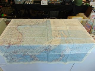1944 Wwii Cbi Aaf Escape Evasion Silk Cloth Survival Map East China Sea 4