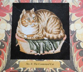 Elizabeth Bradley The Contended Cat Needlepoint Kit Victorian Animal Series Vtg