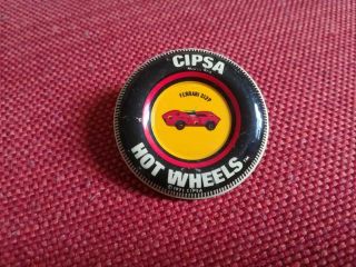 Vintage Hot Wheels Redline Cipsa 71 Ferrari 312p Button Badge Mexico Very Rare