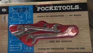 Marx Pocket Tools Old Stock Rare Wrench Set - In Package - 1960 