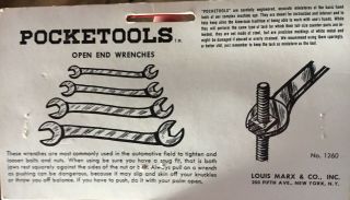 Marx Pocket Tools Old Stock Rare Wrench Set - In Package - 1960 ' s 3