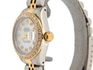 Rolex Datejust Lady 2Tone 18K Gold Stainless Steel Watch White MOP Diamond 69173 3