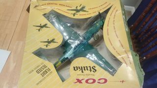 Vintage Cox Stuka JU - 87d Airplane Thimble Drome Gas Powered Green Version Rare 9