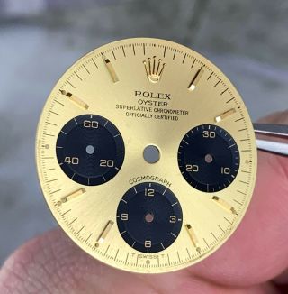 Vintage Rolex Daytona Chronograph Wristwatch DIAL ONLY for Ref.  6263/6265 gold 5