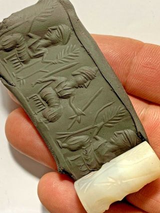 Intact Rare Near Eastern Cylinder Seal Pendant 10.  6gr 31mm