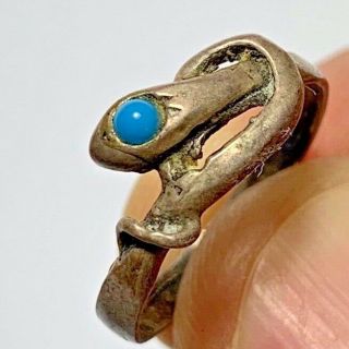 Vintage Silver Ring With Snake - Blue Eye 1.  5gr 22mm (inner 17mm)