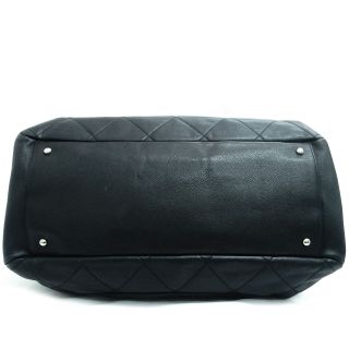 Rise - on Vintage CHANEL Black Soft Caviar Skin Leather Boston bag Tote bag 2099 5