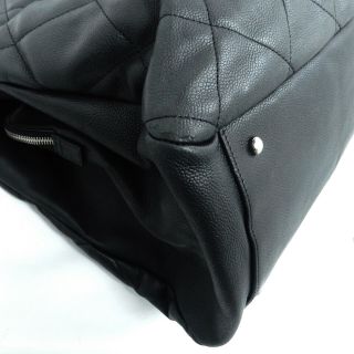 Rise - on Vintage CHANEL Black Soft Caviar Skin Leather Boston bag Tote bag 2099 6