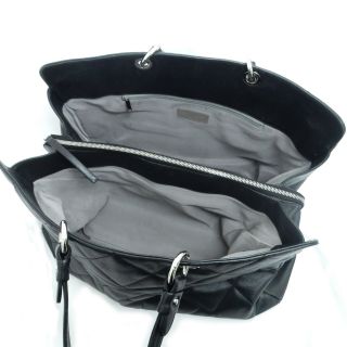 Rise - on Vintage CHANEL Black Soft Caviar Skin Leather Boston bag Tote bag 2099 7