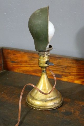 Vintage Industrial Lamp Light Brass Table Desk Green Shade Drafting Oc White Era