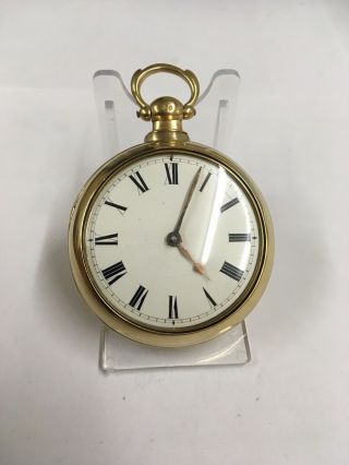 Antique Gilt Silver Verge Fusee Pocket Watch (ticks) But Spares