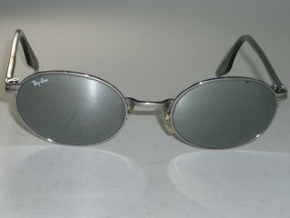 Vintage B&l Ray Ban W2391 G31 Full Mirror Oval Chrome Crosswalk Sunglasses