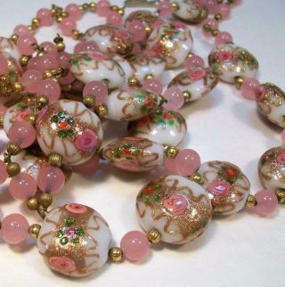 Vtg Murano Wedding Cake Venetian Art Glass Bead Necklaces & Bracelets As Found