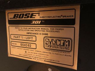 Vintage Bose 301 Series i Direct Reflecting Speaker Set 1977 3